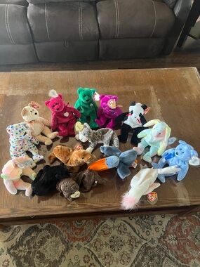 Lot of 15 Vintage TY Beanie Baby Assorted Plush Toy #23